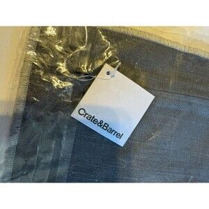 Crate And Barrel Cotton Merrow Stitch Pillow Case Cover Gray 15x22 Inches New